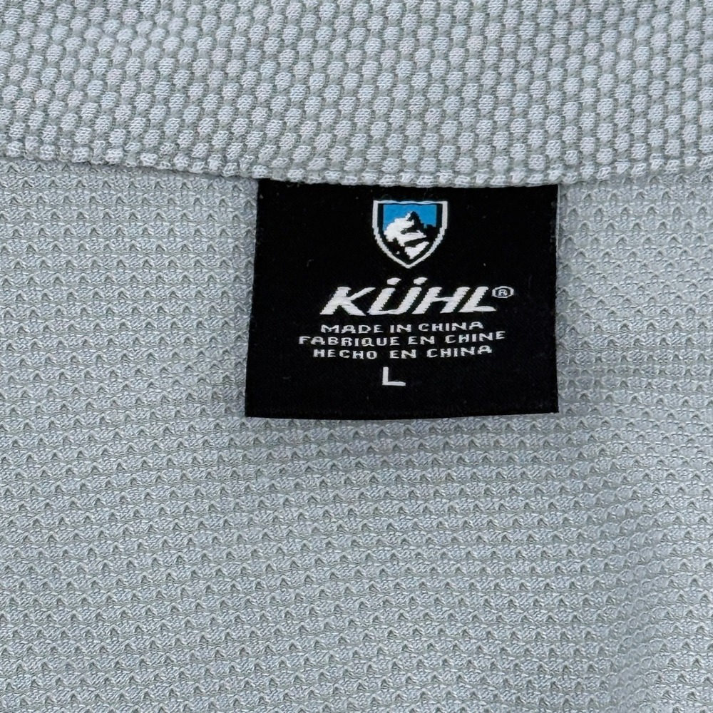 Kuhl Polo Shirt Mens Size L Gray Textured Short Sleeve Dual Chest Pockets - Picture 4 of 14